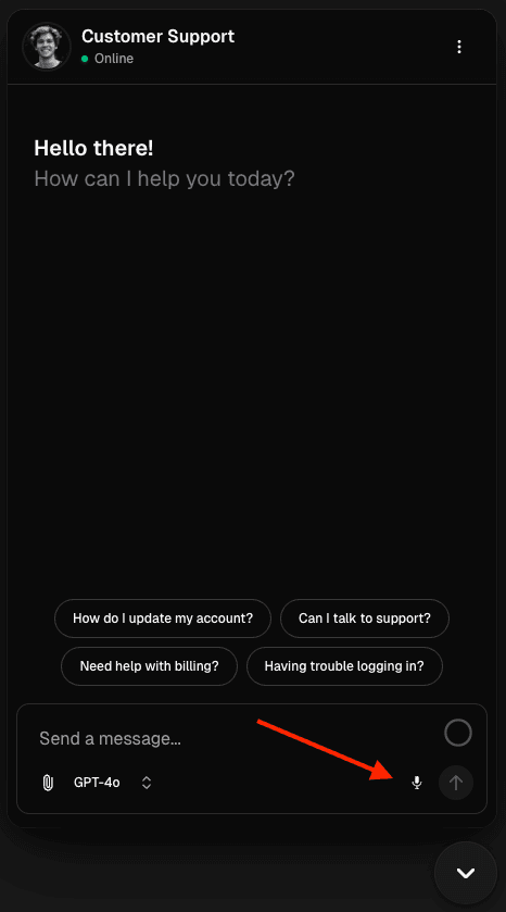 Speech to Text Mic Settings