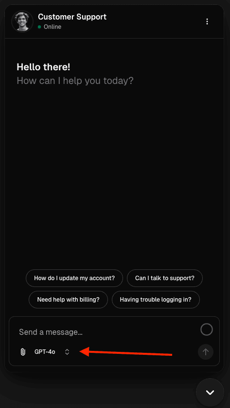 Model Selector in Chat