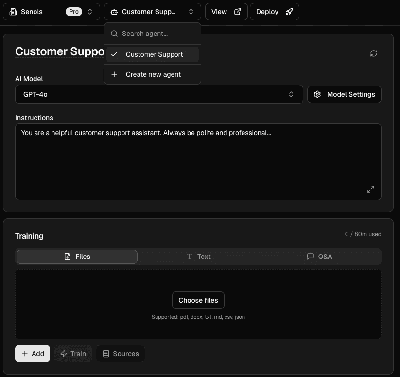 Agent Dashboard Header