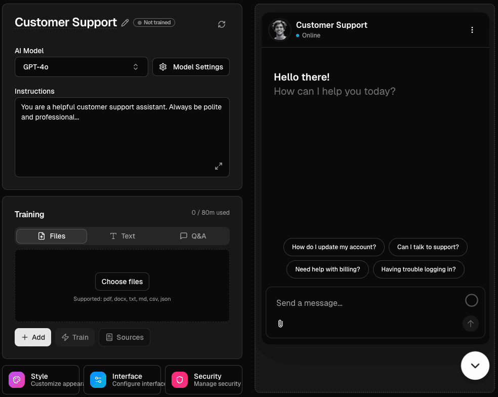 Agent Created with Live Preview