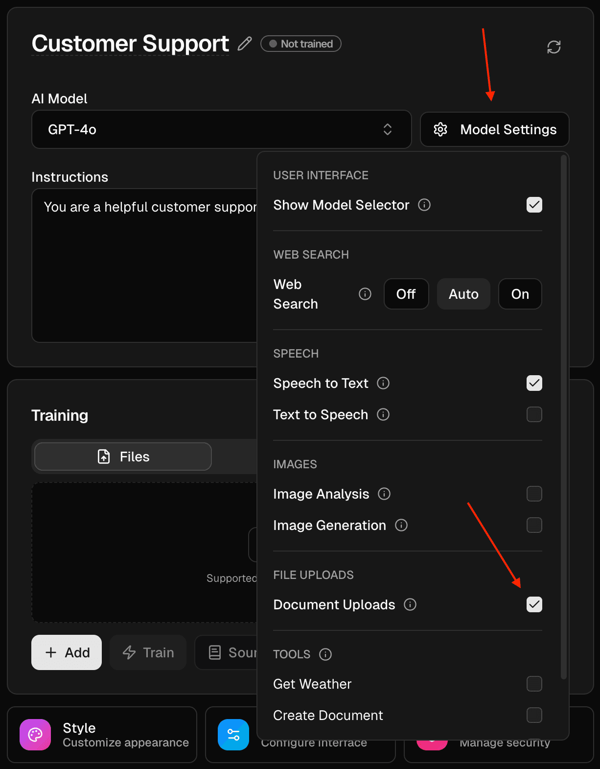 File Uploads Settings