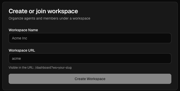 Create Workspace